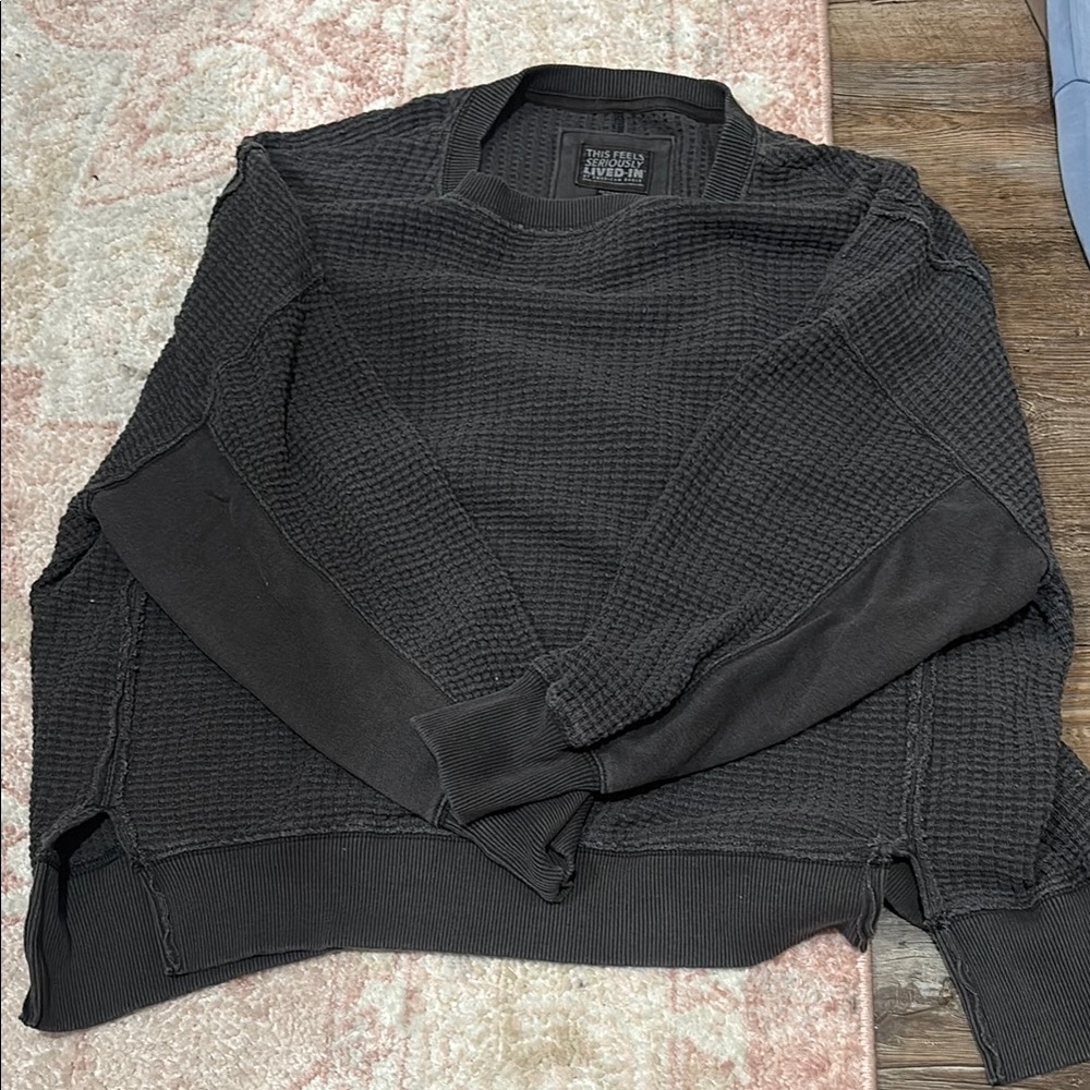 American Eagle Outfitters Black Crewneck Jacket